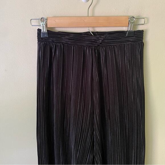 21 Saints | Satin Pleated Pull-on Pants Dressy Party Flowy Black Small - Picture 2 of 6